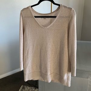 Loft V Neck Textural Sweater
